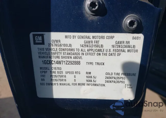 1GCEC14W71Z292888: 44578809