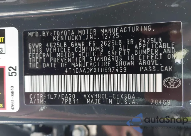 4T1DAACKXTU697459: 44579095