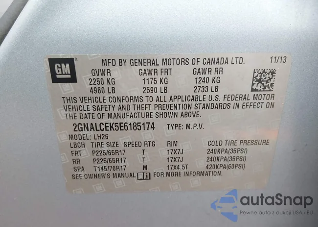 2GNALCEK5E6185174: 44578442