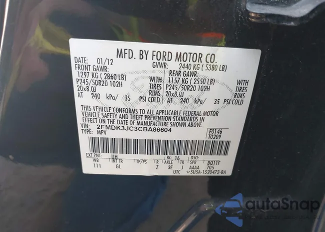 2FMDK3JC3CBA86604: 44578490