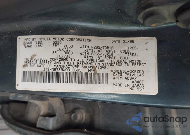 JT3HN87R9W9013605: 44579837