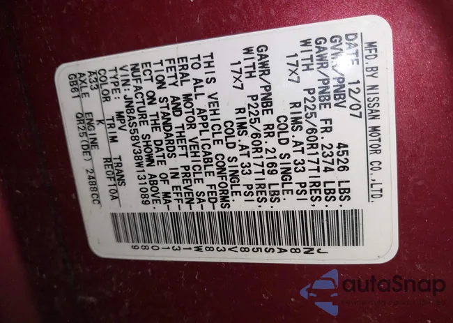 JN8AS58V38W131089: 44579904