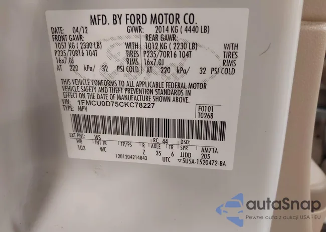 1FMCU0D75CKC78227: 44579937