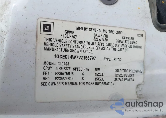 1GCEC14W7VZ156797: 44579958