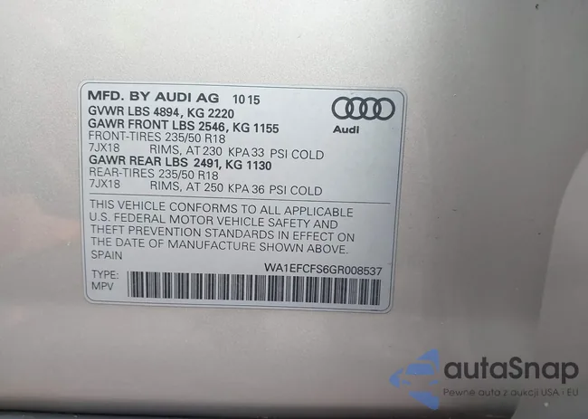 WA1EFCFS6GR008537: 44580016