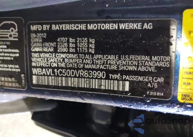 WBAVL1C50DVR83990: 44580023