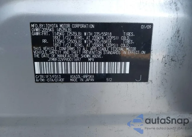 JTMBF32V99D011697: 44579351