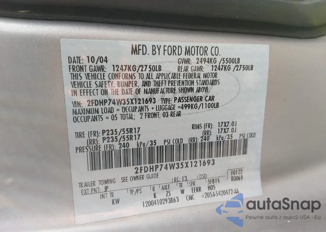 2FDHP74W35X121693: 44579377