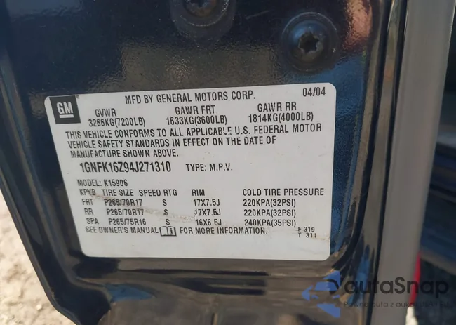 1GNFK16Z94J271310: 44579475