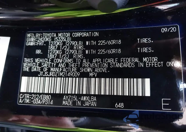 JTJSJRDZ1M2149009: 44580545