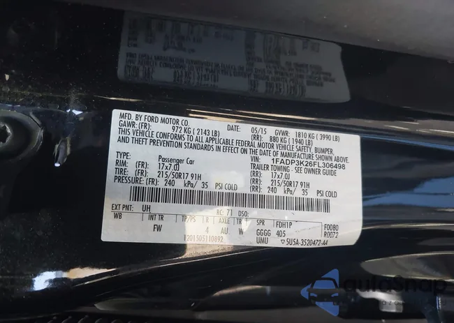 1FADP3K26FL306498: 44580553