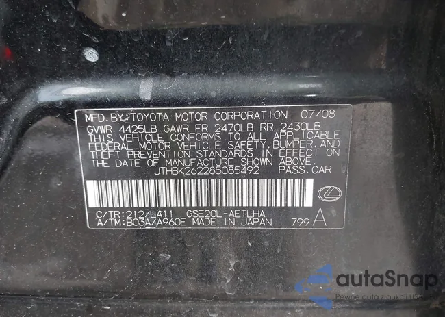 JTHBK262285085492: 44580904