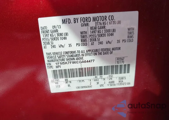 1FM5K7F86EGA64477: 44580907