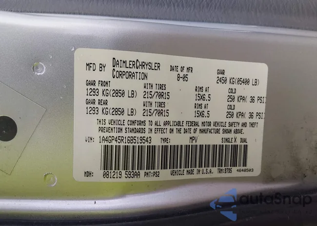 1A4GP45R16B519543: 44580250