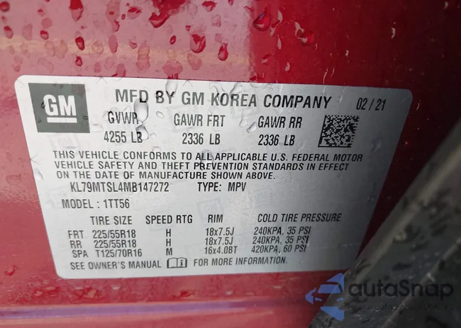 KL79MTSL4MB147272: 44580309