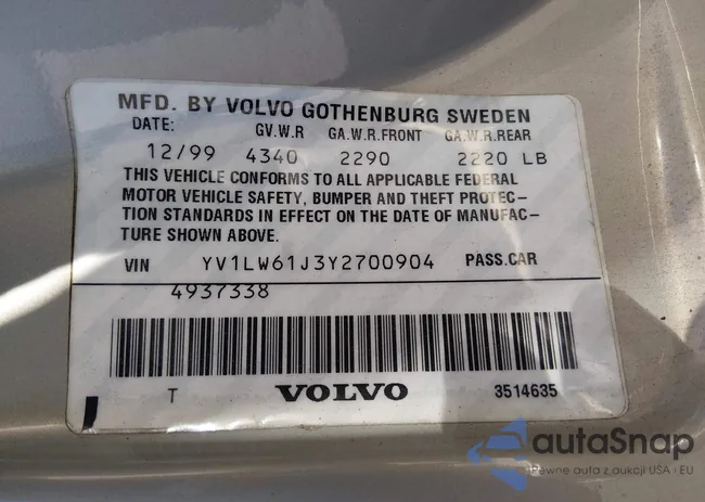 YV1LW61J3Y2700904: 44580314