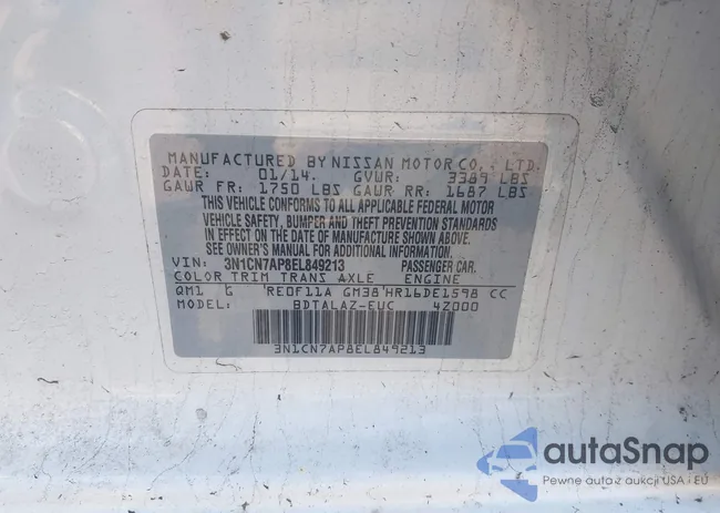 3N1CN7AP8EL849213: 44580343