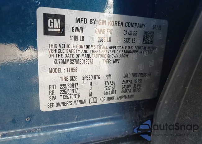 KL79MMS27MB018973: 44581582