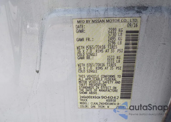 1N6AD0ER6GN904042: 44581587