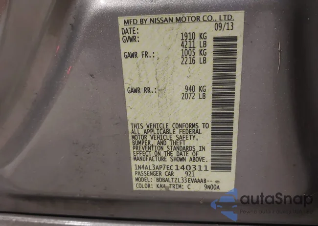 1N4AL3AP7EC140311: 44581592