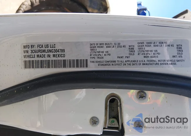 3C6UR5ML6NG304789: 44581765