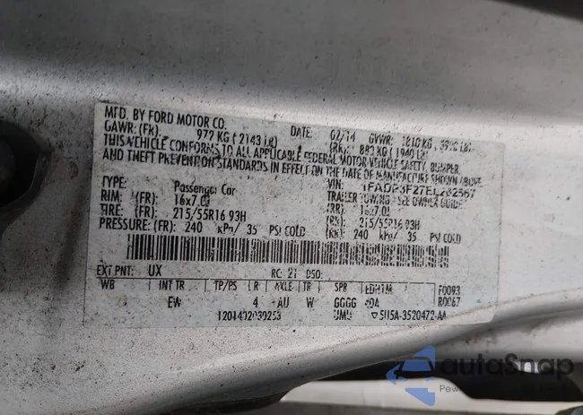 1FADP3F27EL262567: 44581848