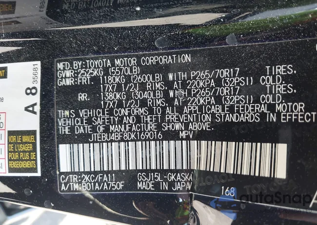 JTEBU4BF8DK169016: 44581980