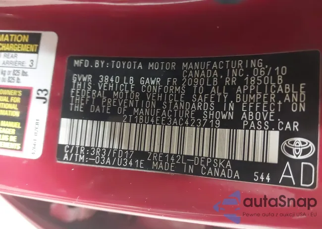 2T1BU4EE3AC423719: 44581998