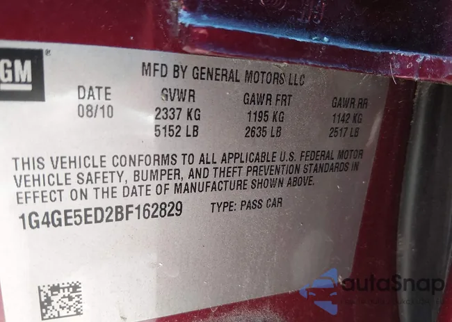 1G4GE5ED2BF162829: 44582017