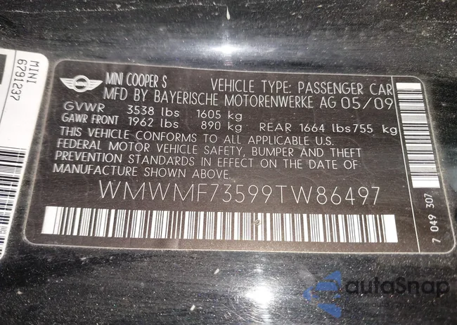 WMWMF73599TW86497: 44581130