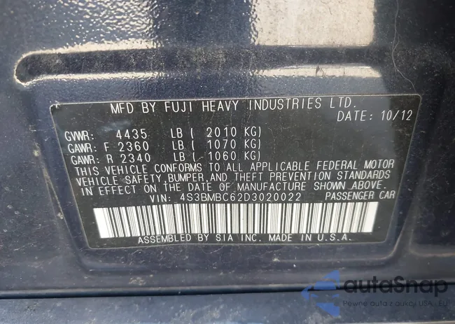 4S3BMBC62D3020022: 44581178