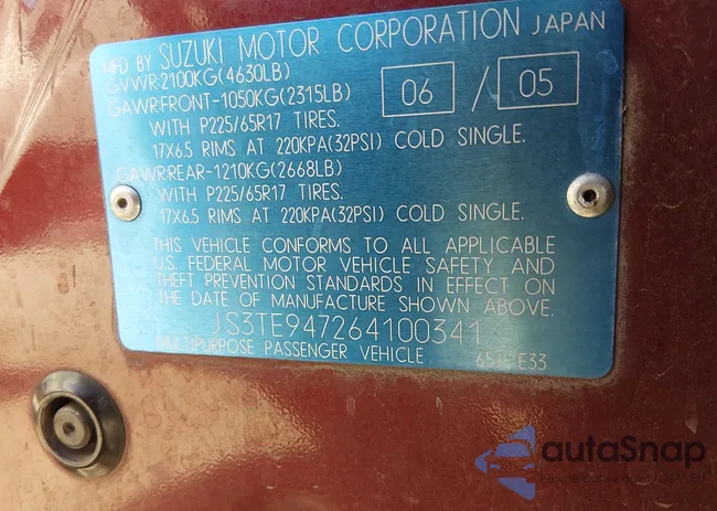 JS3TE947264100341: 44582518