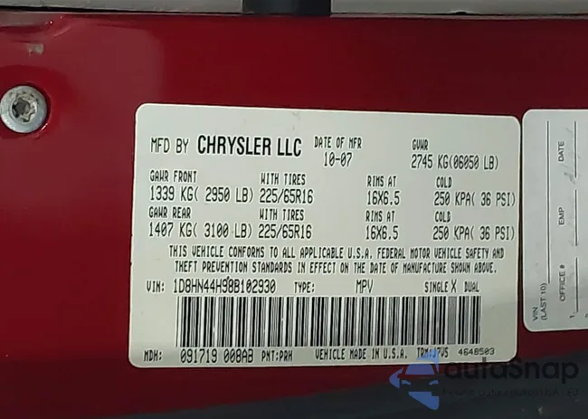 1D8HN44H98B102930: 44582703