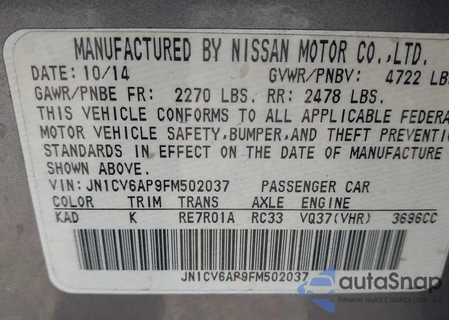 JN1CV6AP9FM502037: 44582736