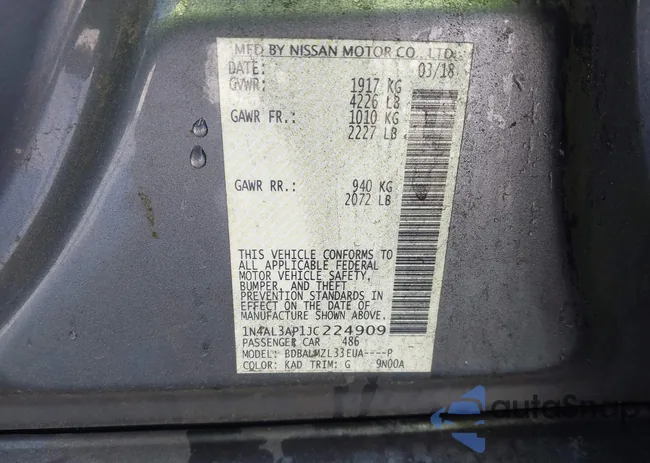 1N4AL3AP1JC224909: 44582744