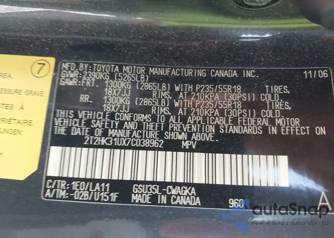 2T2HK31UX7C038962: 44582953