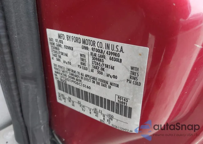 1FTSX31P93EC15160: 44583021