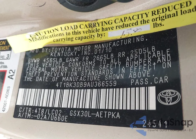 4T1BK3DB9AU366559: 44583061