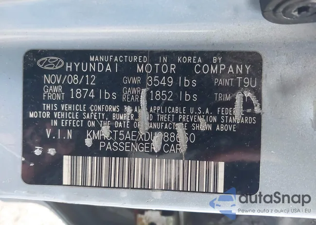 KMHCT5AEXDU088660: 44582125