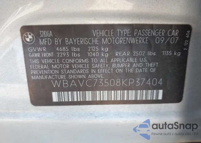 WBAVC73508KP37404: 44582333