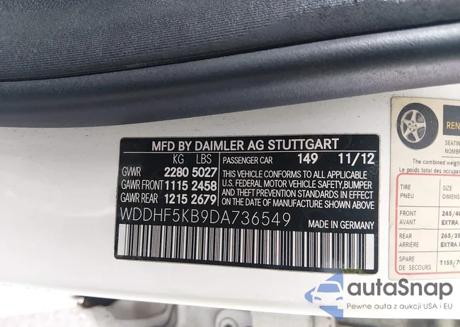 WDDHF5KB9DA736549: 44582365