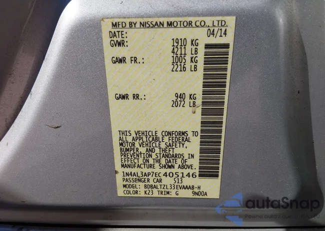 1N4AL3AP7EC405146: 44582390