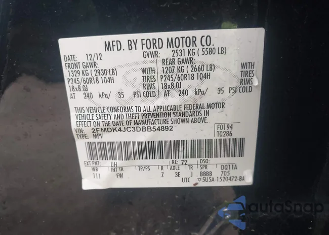 2FMDK4JC3DBB54892: 44582432