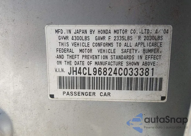 JH4CL96824C033381: 44582477