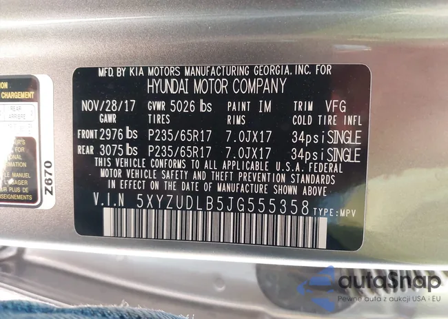 5XYZUDLB5JG555358: 44583599