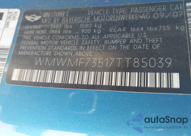 WMWMF73517TT85039: 44583816