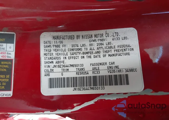 JN1BZ36A47M650133: 44583938