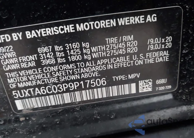 5UXTA6C03P9P17506: 44584065