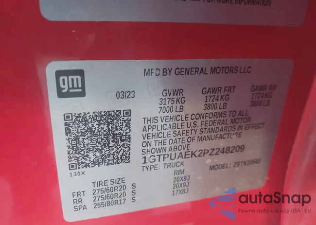 1GTPUAEK2PZ248209: 44583152