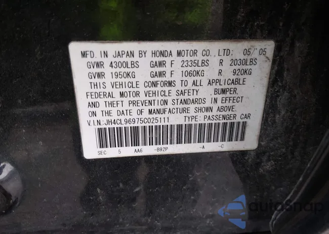 JH4CL96975C025111: 44583161